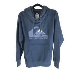 Quiksilver Mens V Comp Logo Pullover Hoodie Sweatshirt  Blue Size M